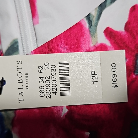 NWT Talbots Women's Floral Dress (12P) - Picture 4 of 4
